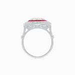Load image into Gallery viewer, Art Deco Inspired Cushion Shape Ring with Dimond - Shahin Jewelry