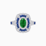 Load image into Gallery viewer, Art Deco Inspired Cushion Shape Ring with Gemstone - Shahin Jewelry