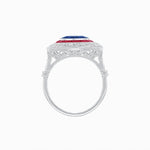 Load image into Gallery viewer, Art Deco Inspired Cushion Shape Ring with Gemstone - Shahin Jewelry