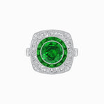 Load image into Gallery viewer, Art Deco Inspired Cushion Shape Ring with Gemstone - Shahin Jewelry