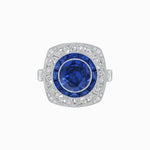 Load image into Gallery viewer, Art Deco Inspired Cushion Shape Ring with Gemstone - Shahin Jewelry
