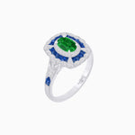 Load image into Gallery viewer, Art Deco Inspired Cushion Shape Ring with Gemstone - Shahin Jewelry