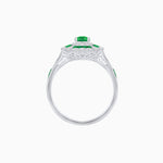 Load image into Gallery viewer, Art Deco Inspired Cushion Shape Ring with Gemstone - Shahin Jewelry