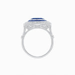 Load image into Gallery viewer, Art Deco Inspired Cushion Shape Ring with Gemstone - Shahin Jewelry