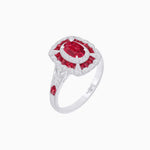 Load image into Gallery viewer, Art Deco Inspired Cushion Shape Ring with Gemstone - Shahin Jewelry
