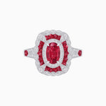 Load image into Gallery viewer, Art Deco Inspired Cushion Shape Ring with Gemstone - Shahin Jewelry