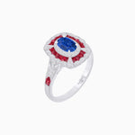 Load image into Gallery viewer, Art Deco Inspired Cushion Shape Ring with Gemstone - Shahin Jewelry