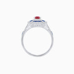 Load image into Gallery viewer, Art Deco Inspired Cushion Shape Ring with Gemstone - Shahin Jewelry