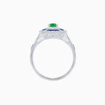 Load image into Gallery viewer, Art Deco Inspired Cushion Shape Ring with Gemstone - Shahin Jewelry