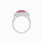 Load image into Gallery viewer, Art Deco Inspired Cushion Shape Ring with Gemstone - Shahin Jewelry