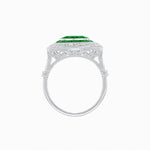 Load image into Gallery viewer, Art Deco Inspired Cushion Shape Ring with Gemstone - Shahin Jewelry