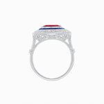 Load image into Gallery viewer, Art Deco Inspired Cushion Shape Ring with Gemstone - Shahin Jewelry
