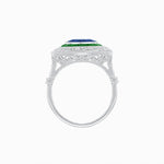 Load image into Gallery viewer, Art Deco Inspired Cushion Shape Ring with Gemstone - Shahin Jewelry