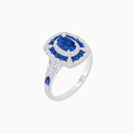 Load image into Gallery viewer, Art Deco Inspired Cushion Shape Ring with Gemstone - Shahin Jewelry