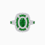 Load image into Gallery viewer, Art Deco Inspired Cushion Shape Ring with Gemstone - Shahin Jewelry