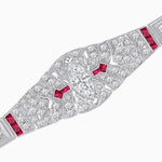 Load image into Gallery viewer, Art Deco Inspired Diamond and Marquise Gemstone Bracelet - Shahin Jewelry