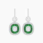Load image into Gallery viewer, Art Deco - Inspired Diamond And Sapphire Earrings - Shahin Jewelry