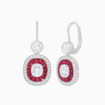 Load image into Gallery viewer, Art Deco - Inspired Diamond And Sapphire Earrings - Shahin Jewelry
