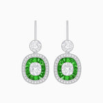 Load image into Gallery viewer, Art Deco - Inspired Diamond And Sapphire Earrings - Shahin Jewelry