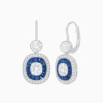 Load image into Gallery viewer, Art Deco - Inspired Diamond And Sapphire Earrings - Shahin Jewelry