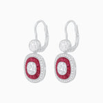 Load image into Gallery viewer, Art Deco - Inspired Diamond And Sapphire Earrings - Shahin Jewelry