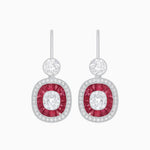 Load image into Gallery viewer, Art Deco - Inspired Diamond And Sapphire Earrings - Shahin Jewelry