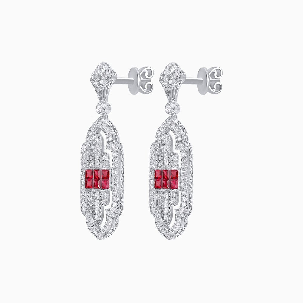 Art Deco Inspired Diamond Dangle Earrings - Shahin Jewelry
