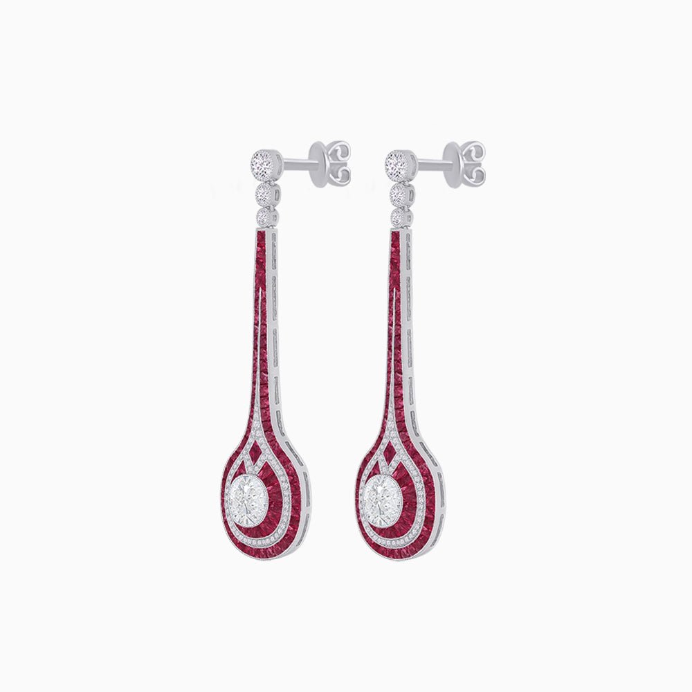 Art Deco Inspired Diamond Drop Earrings - Shahin Jewelry