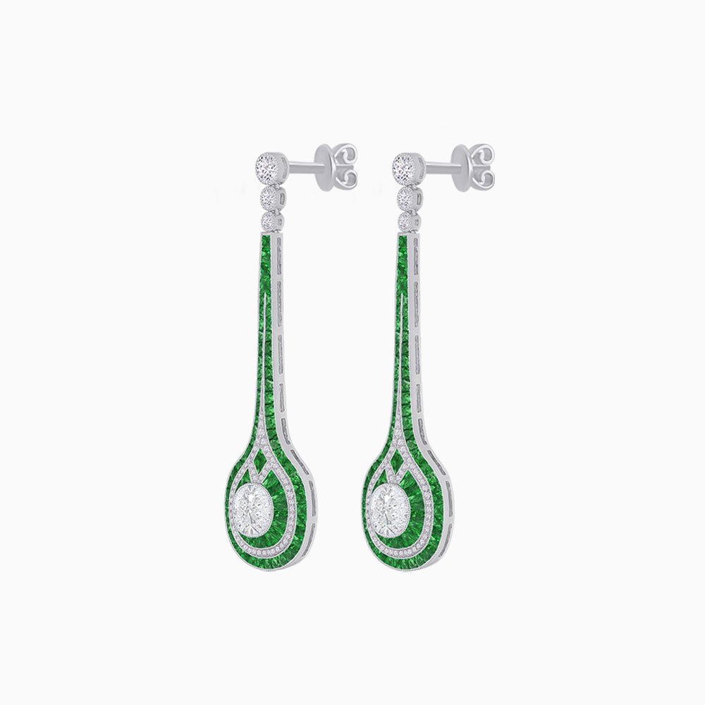 Art Deco Inspired Diamond Drop Earrings - Shahin Jewelry