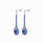 Load image into Gallery viewer, Art Deco Inspired Diamond Drop Earrings With Gemstone - Shahin Jewelry