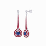 Load image into Gallery viewer, Art Deco Inspired Diamond Drop Earrings With Gemstone - Shahin Jewelry