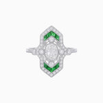 Load image into Gallery viewer, Art Deco Inspired Diamond Navette Ring - Shahin Jewelry