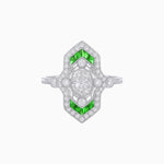 Load image into Gallery viewer, Art Deco Inspired Diamond Navette Ring - Shahin Jewelry
