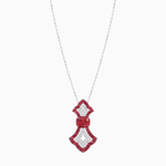 Load image into Gallery viewer, Art Deco Inspired Elongated Pendant with Diamond and Gemstone | Mounting | Without Chain - Shahin Jewelry