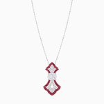 Load image into Gallery viewer, Art Deco Inspired Elongated Pendant with Diamond and Gemstone | Mounting | Without Chain - Shahin Jewelry