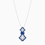 Load image into Gallery viewer, Art Deco Inspired Elongated Pendant with Diamond and Gemstone | Mounting | Without Chain - Shahin Jewelry