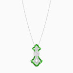 Load image into Gallery viewer, Art Deco Inspired Elongated Pendant with Diamond and Gemstone | Mounting | Without Chain - Shahin Jewelry