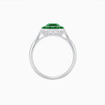 Load image into Gallery viewer, Art Deco Inspired Emerald Cut French-Cut Gemstone Halo Ring - Shahin Jewelry