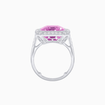 Load image into Gallery viewer, Art Deco–Inspired Emerald-Cut Gemstone Ring with Octagonal Diamond Halo - Shahin Jewelry