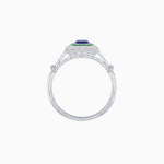 Load image into Gallery viewer, Art Deco Inspired Emerald - Cut Halo Mounting Ring - Shahin Jewelry