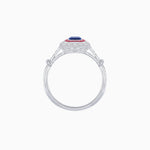 Load image into Gallery viewer, Art Deco Inspired Emerald - Cut Halo Mounting Ring - Shahin Jewelry