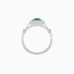 Load image into Gallery viewer, Art Deco Inspired Emerald - Cut Halo Mounting Ring - Shahin Jewelry