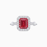 Load image into Gallery viewer, Art Deco Inspired Emerald - Cut Halo Mounting Ring - Shahin Jewelry