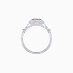 Load image into Gallery viewer, Art Deco Inspired Emerald - Cut Halo Mounting Ring - Shahin Jewelry