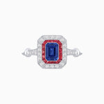 Load image into Gallery viewer, Art Deco Inspired Emerald - Cut Halo Mounting Ring - Shahin Jewelry