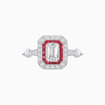 Load image into Gallery viewer, Art Deco Inspired Emerald - Cut Halo Mounting Ring - Shahin Jewelry
