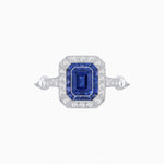 Load image into Gallery viewer, Art Deco Inspired Emerald - Cut Halo Mounting Ring - Shahin Jewelry