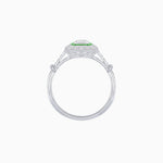 Load image into Gallery viewer, Art Deco Inspired Emerald - Cut Halo Mounting Ring - Shahin Jewelry