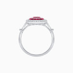 Load image into Gallery viewer, Art Deco Inspired Emerald Cut Halo Ring with Calibré Gems - Shahin Jewelry