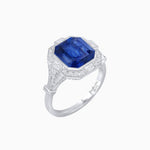 Load image into Gallery viewer, Art Deco Inspired Emerald Cut Octagonal Halo Diamond Ring - Shahin Jewelry